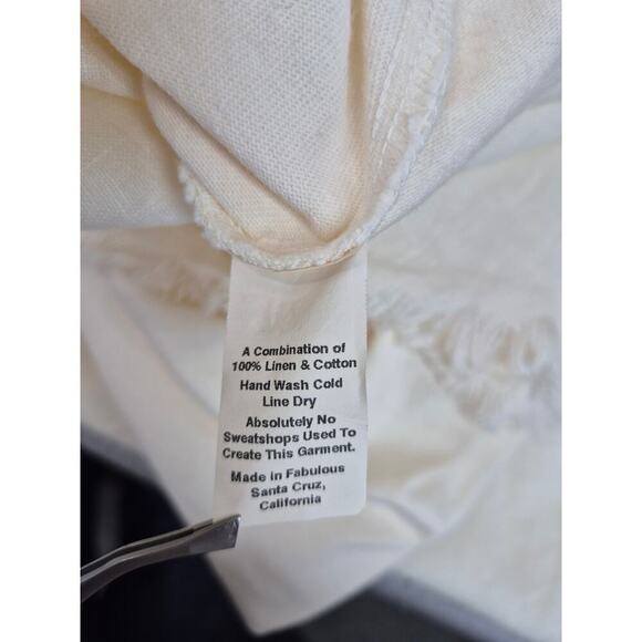 Rare VTG Christine Damen Cream Cotton Linen Maxi Skirt Set Fray/Fringe  Sz M/L - Picture 8 of 8